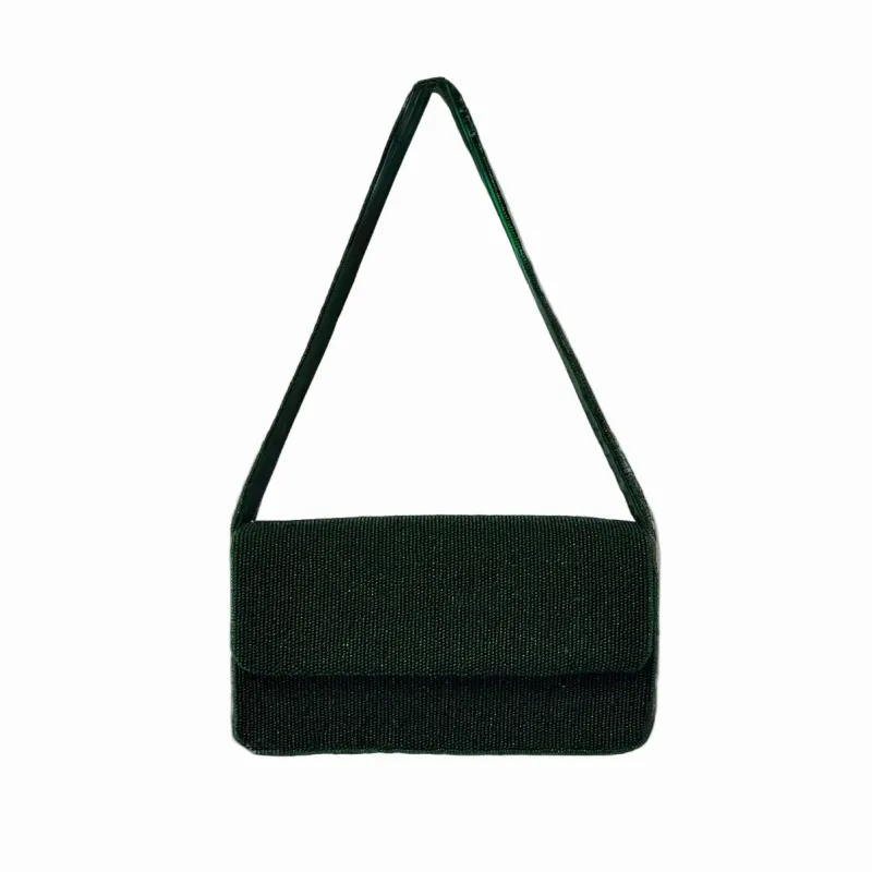 The Beaded Shoulder Bag - Forest Green sold by Lily and Bean