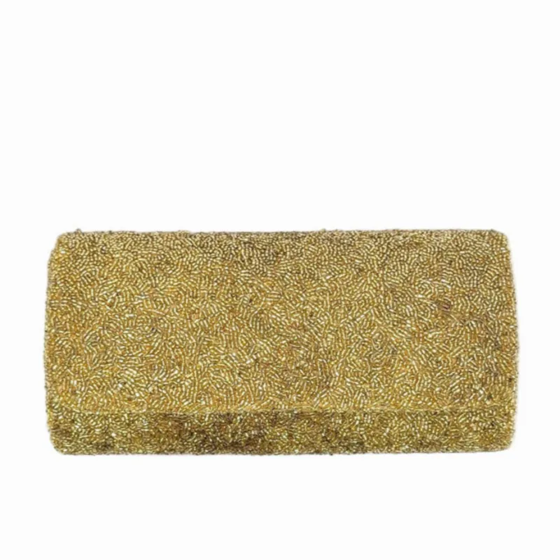 The Gold Beaded Clutch sold by Lily and Bean
