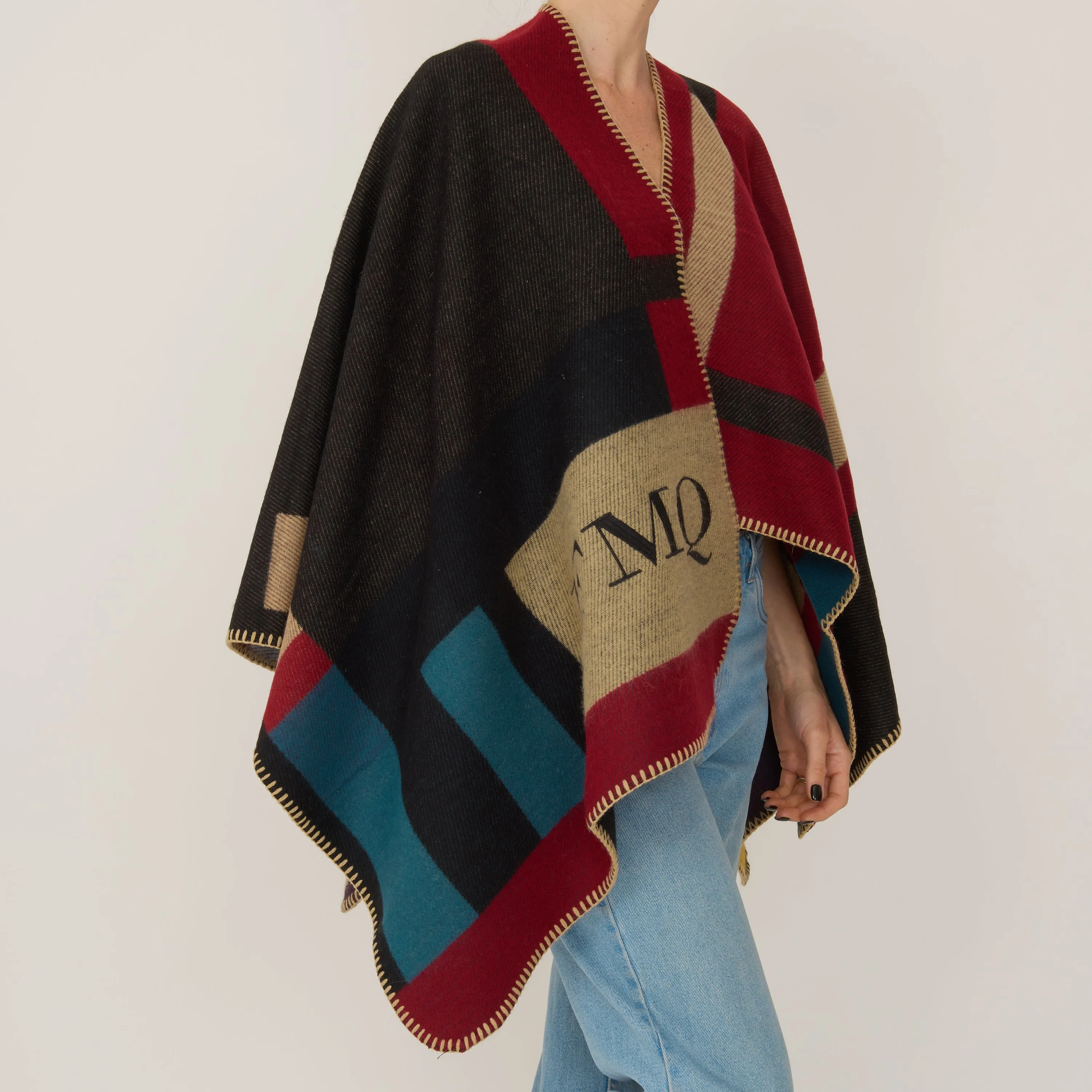 L&B Personalised Poncho Red Patchwork sold by Lily and Bean product image thumbnail 2