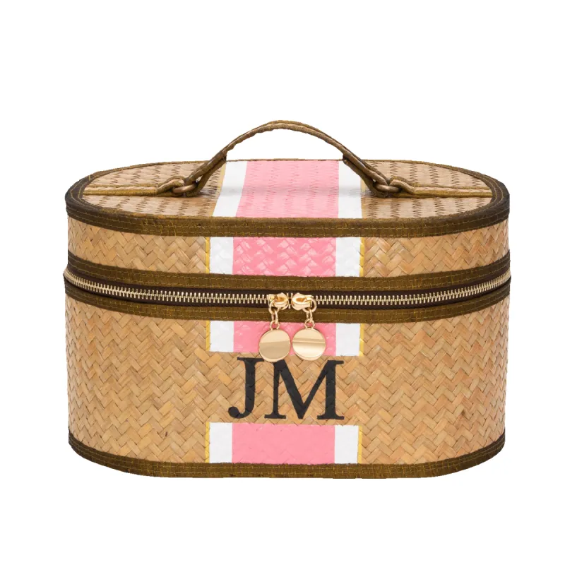 Straw Vanity Case - Pink sold by Lily and Bean