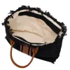 The Lily Fringe Tote - Black and Tan sold by Lily and Bean