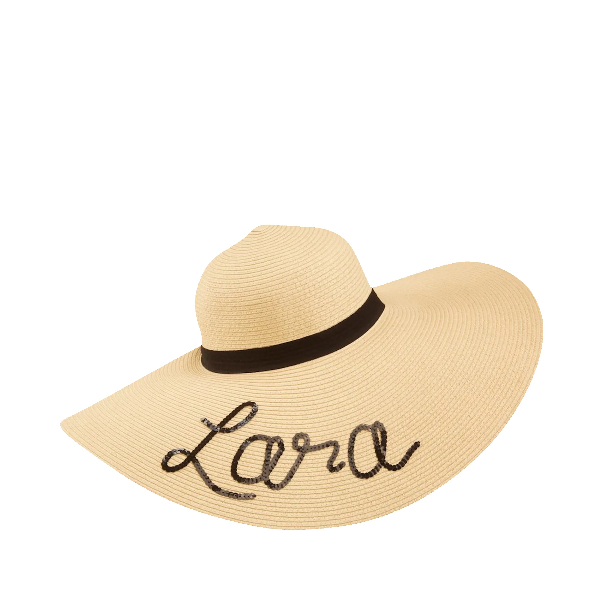 Lily & Bean Floppy Sequin Straw Hat with Heart on Name sold by Lily and Bean product image thumbnail 4