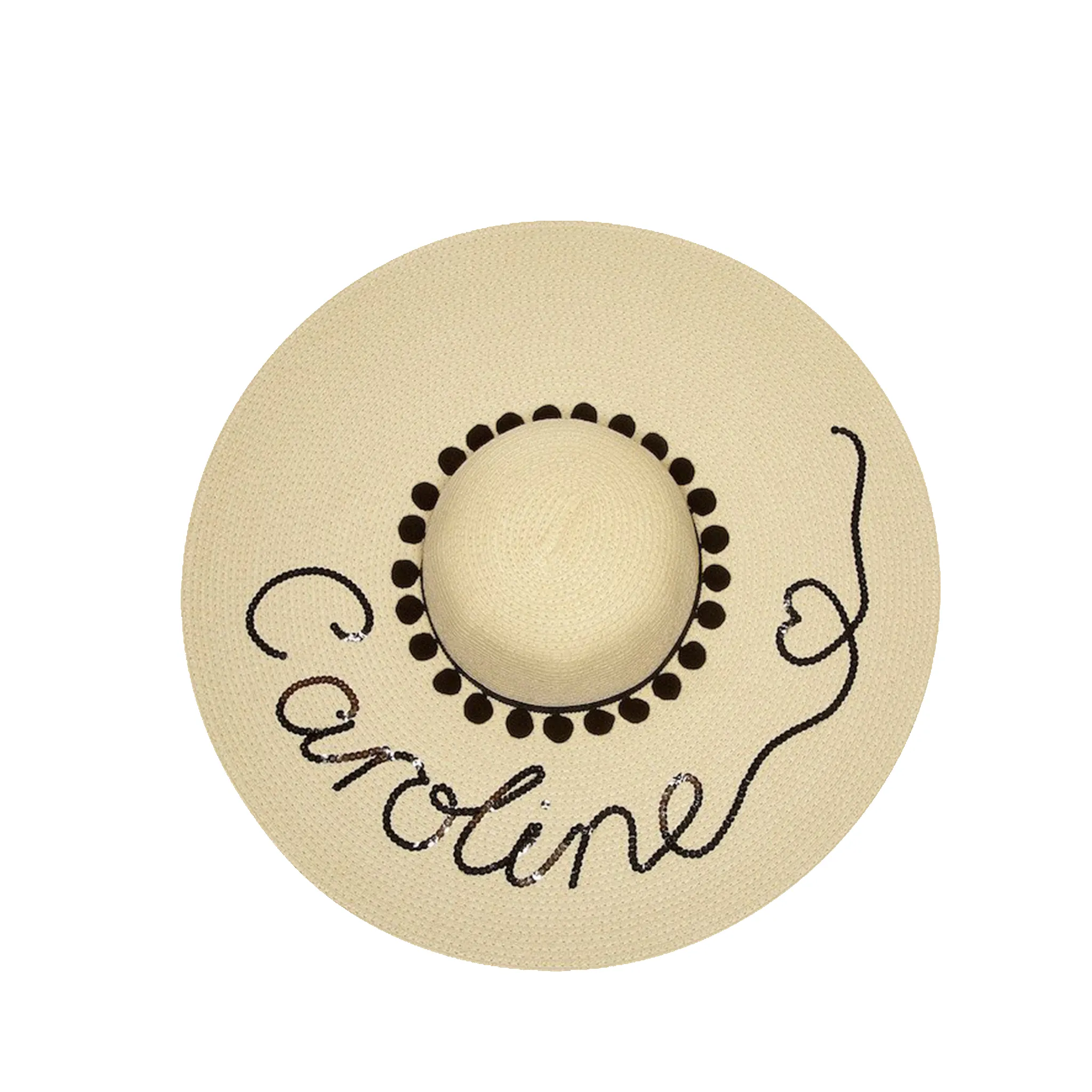 Lily & Bean Floppy Sequin Straw Hat with Heart on Name sold by Lily and Bean product image thumbnail 3