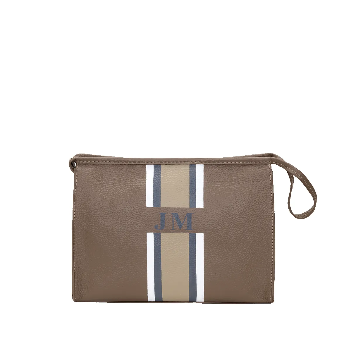 Egerton Italian Leather Cosmetic Bag - Mocha sold by Lily and Bean