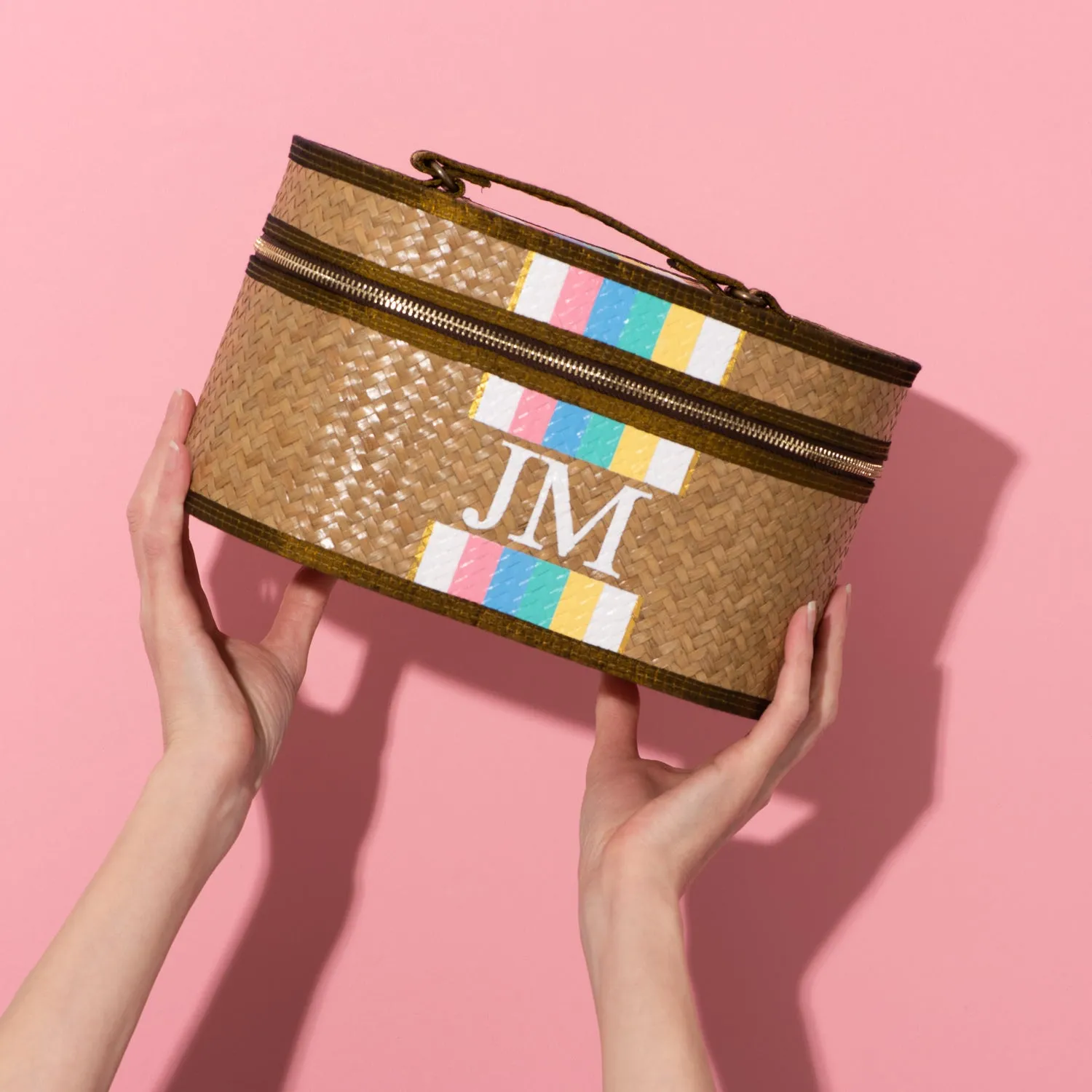 Straw Vanity Case - Rainbow sold by Lily and Bean product image thumbnail 2