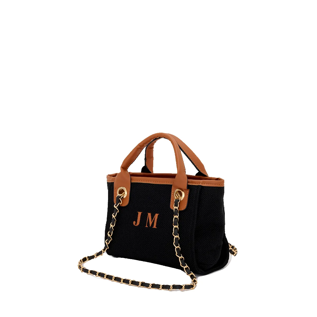 The Lily Canvas Mini - Black and Tan - Initials Only sold by Lily and Bean