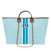 The Lily Canvas Jumbo - Sky Blue with Dark Tan Handles - Design Your Own sold by Lily and Bean