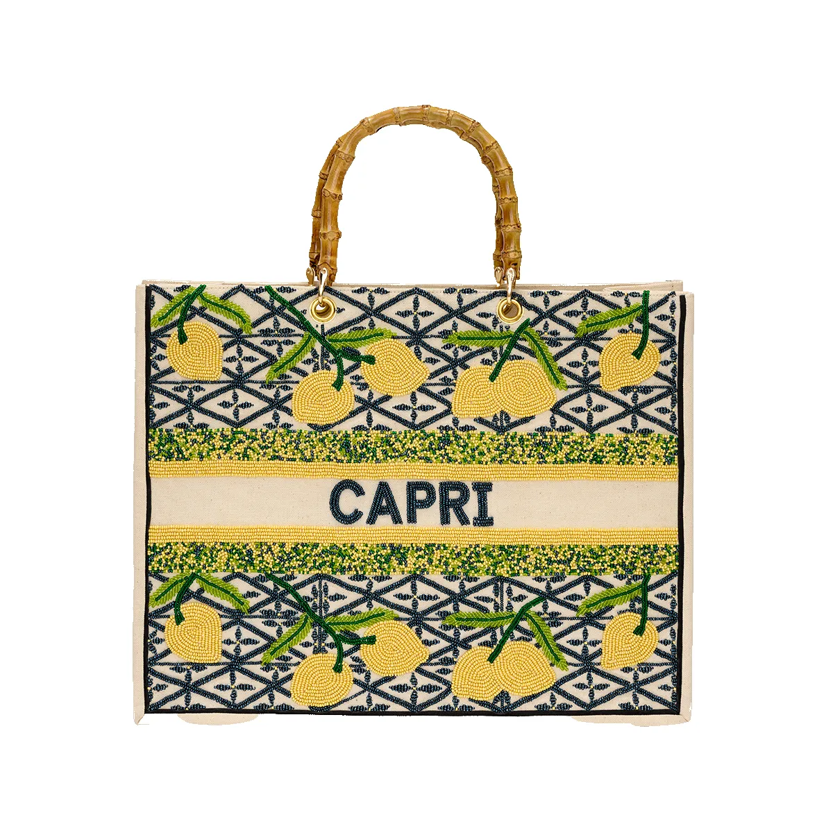 The Juliana Capri Beaded Tote sold by Lily and Bean