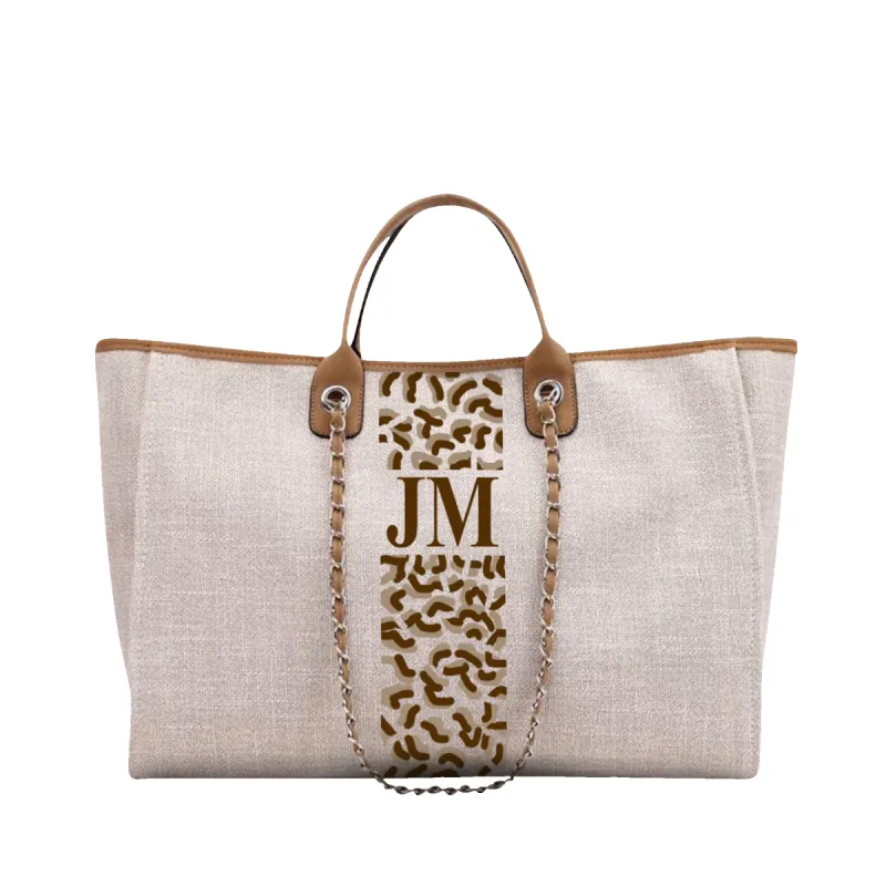 The Lily Canvas Jumbo - Soft Fawn - Leopard Pattern sold by Lily and Bean