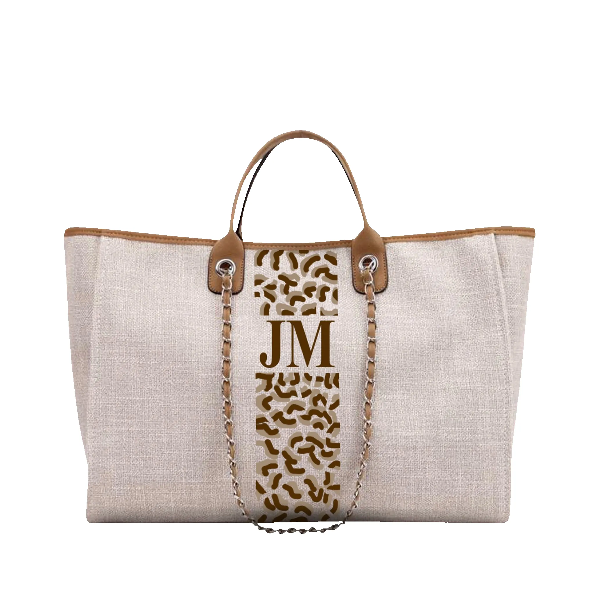 The Lily Canvas Jumbo - Soft Fawn - Leopard Pattern sold by Lily and Bean