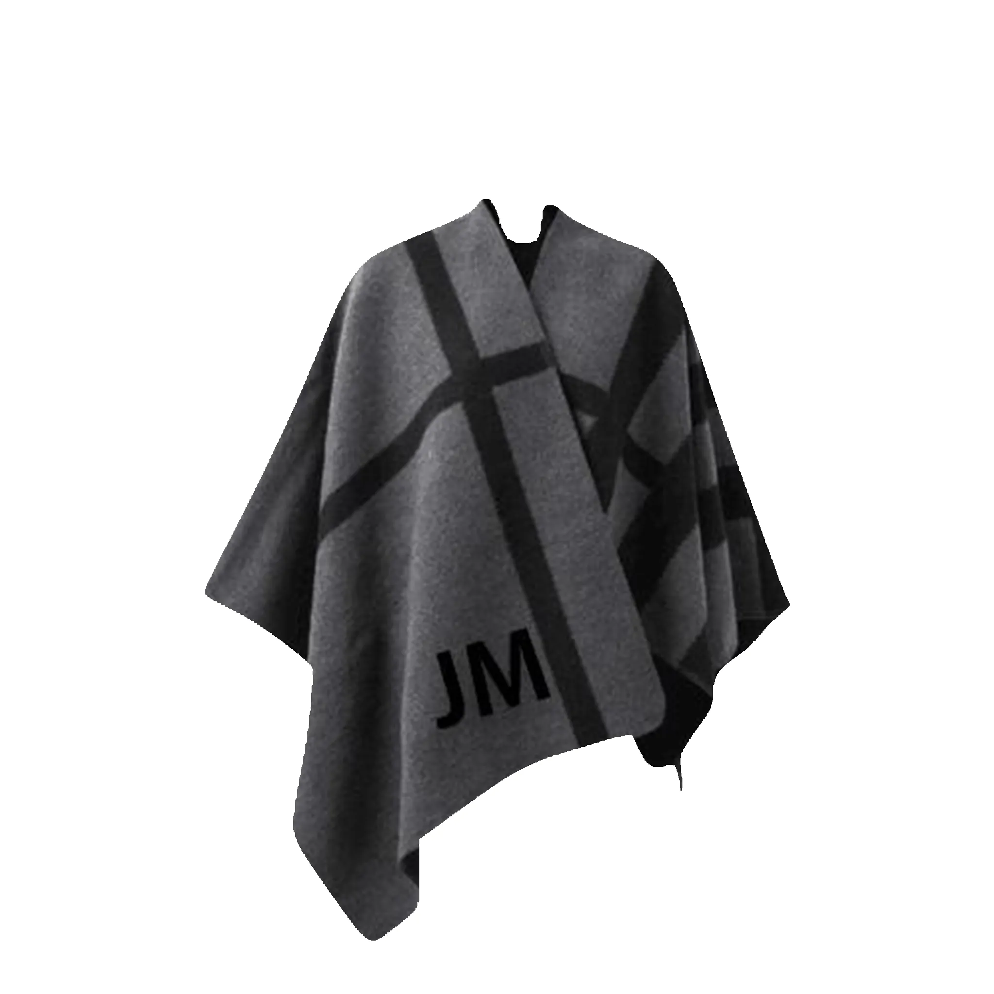 New Personalised Poncho Grey Check Plaid sold by Lily and Bean