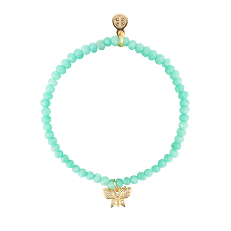 Luna Bracelet - Turquoise With Butterfly Charm sold by BuDhaGirl