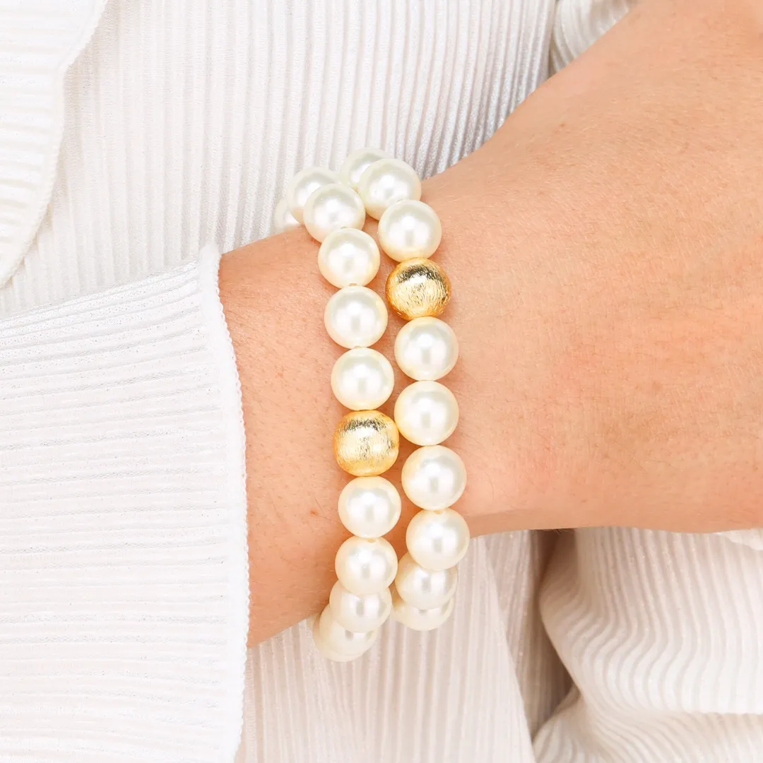White Pearl Mala Beaded Bracelet sold by BuDhaGirl product image thumbnail 2