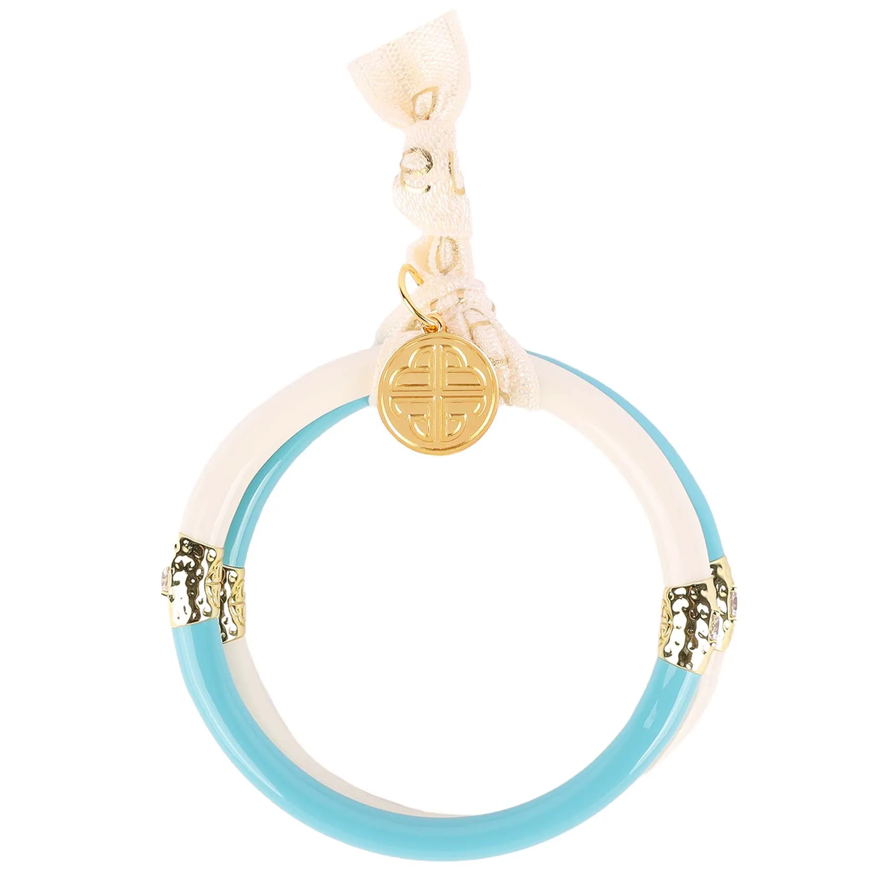 Turquoise/Ivory Yin & Yang All Weather Bangles® (AWB®) sold by BuDhaGirl product image thumbnail 2