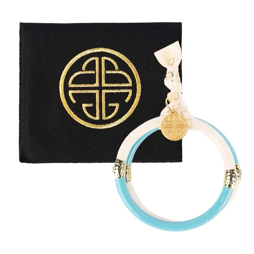 Turquoise/Ivory Yin & Yang All Weather Bangles® (AWB®) sold by BuDhaGirl product image thumbnail 5
