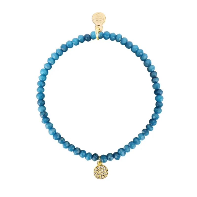 Luna Bracelet - Denim With Circle Charm sold by BuDhaGirl