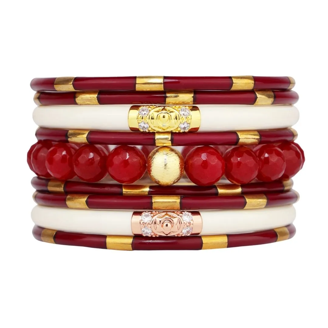 Maroon/White School Stack sold by BuDhaGirl