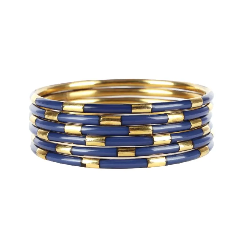 Navy Veda Bangles - Set of 6 sold by BuDhaGirl