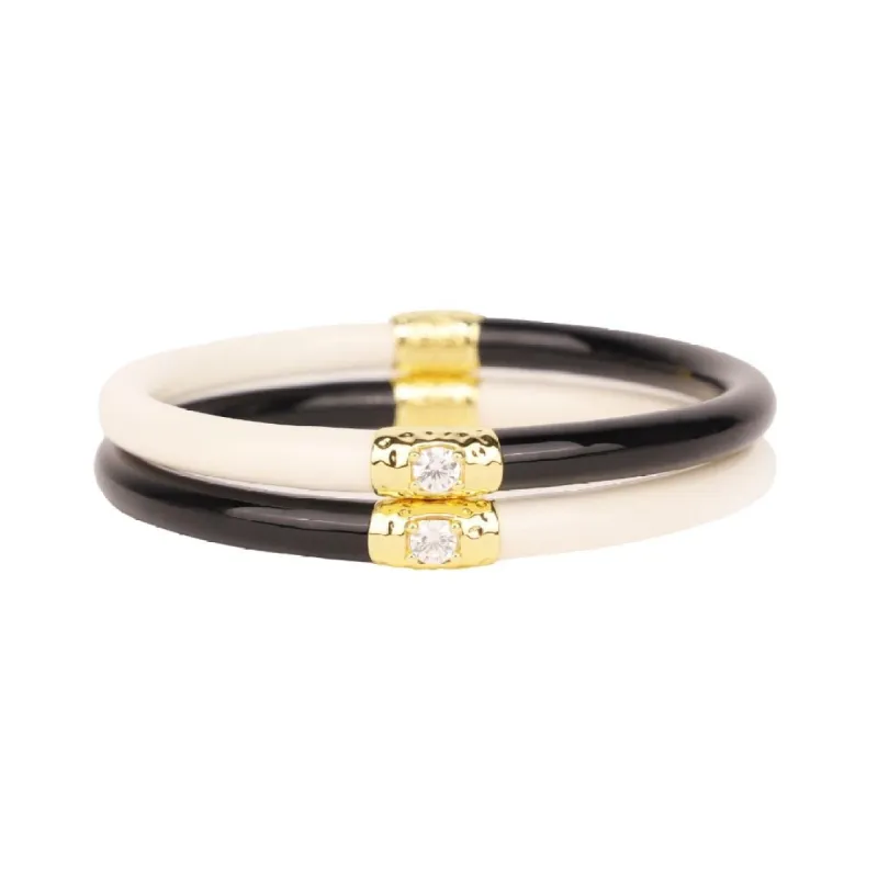 Black/Ivory Yin & Yang All Weather Bangles® (AWB®) sold by BuDhaGirl