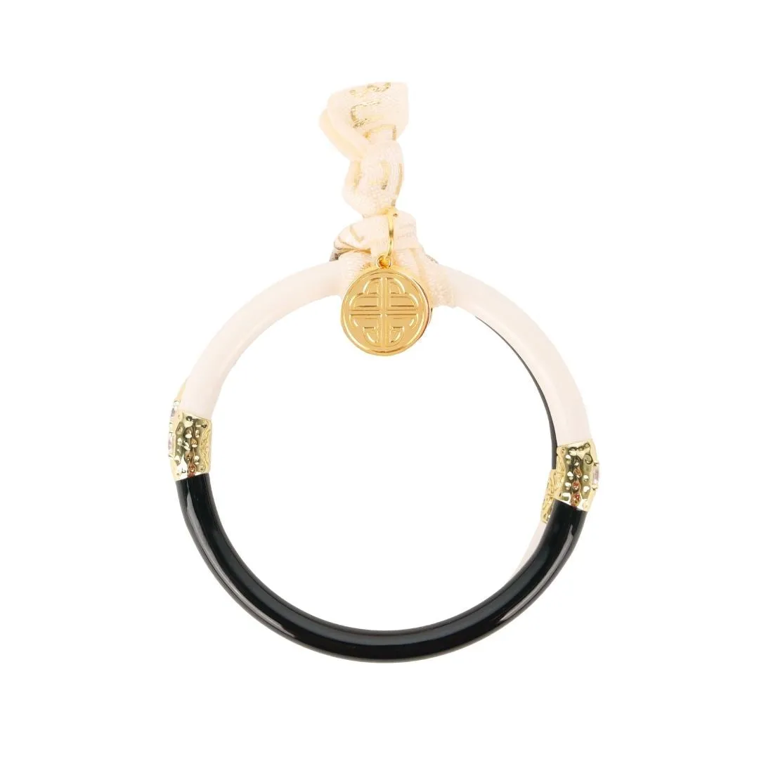 Black/Ivory Yin & Yang All Weather Bangles® (AWB®) sold by BuDhaGirl product image thumbnail 2