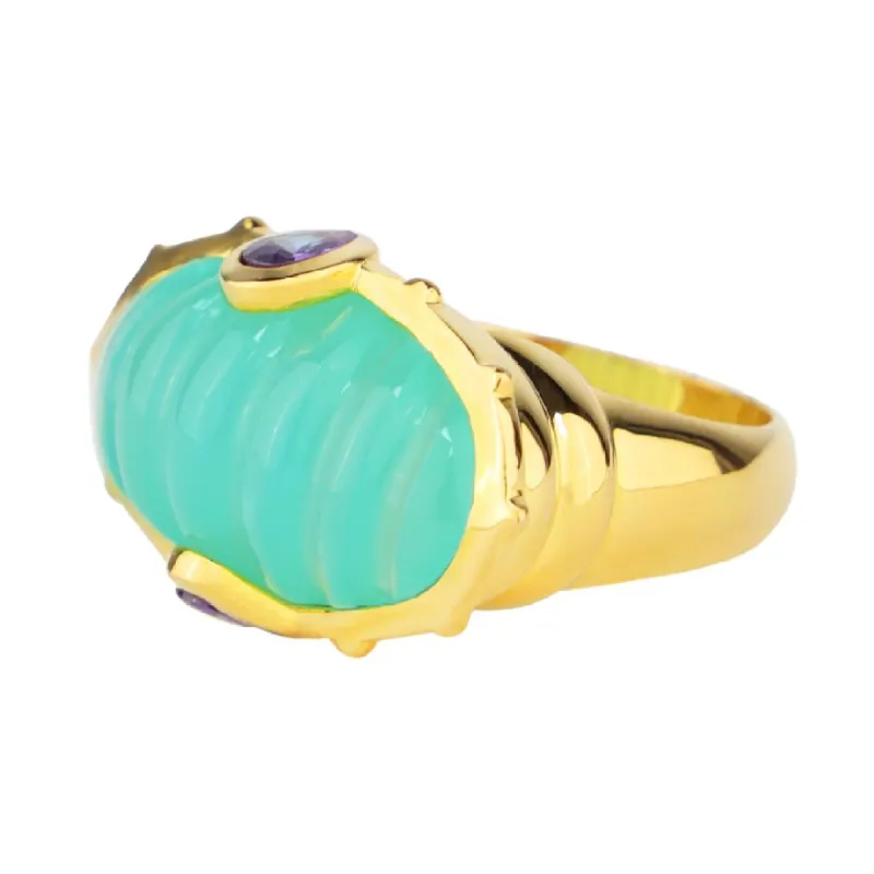 Dome Ring - Aqua Chalcedony sold by BuDhaGirl