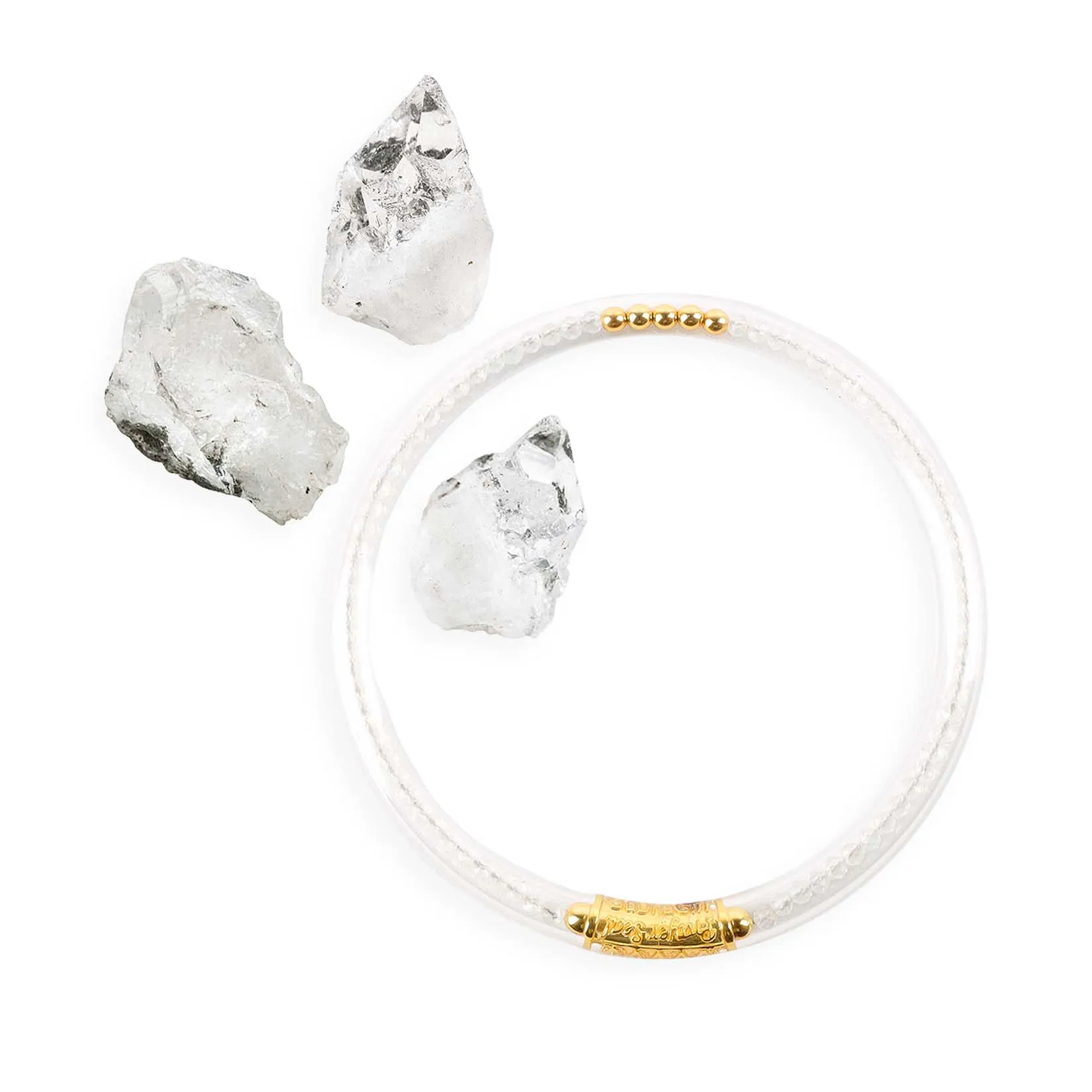 Clear Quartz Luxe All Weather Bangle®(AWB®) - Serenity Prayer sold by BuDhaGirl product image thumbnail 2