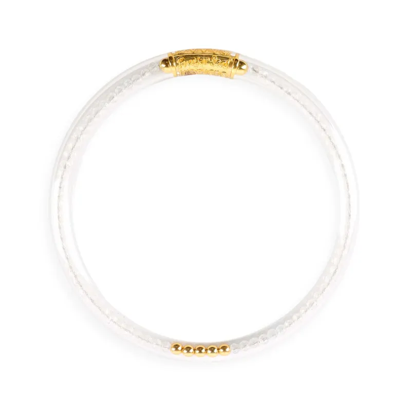 Clear Quartz Luxe All Weather Bangle®(AWB®) - Serenity Prayer sold by BuDhaGirl