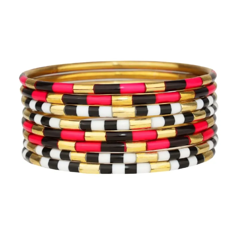 Pink/Black Birthday Veda Bangles - Set of 8 sold by BuDhaGirl