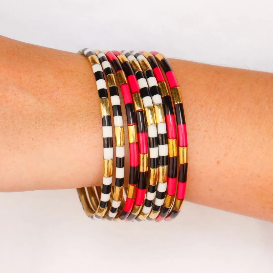 Pink/Black Birthday Veda Bangles - Set of 8 sold by BuDhaGirl product image thumbnail 2