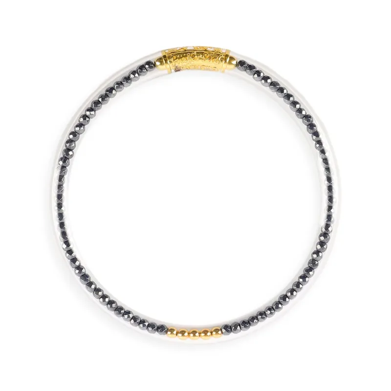 Hematite Luxe All Weather Bangle®(AWB®) - Serenity Prayer sold by BuDhaGirl