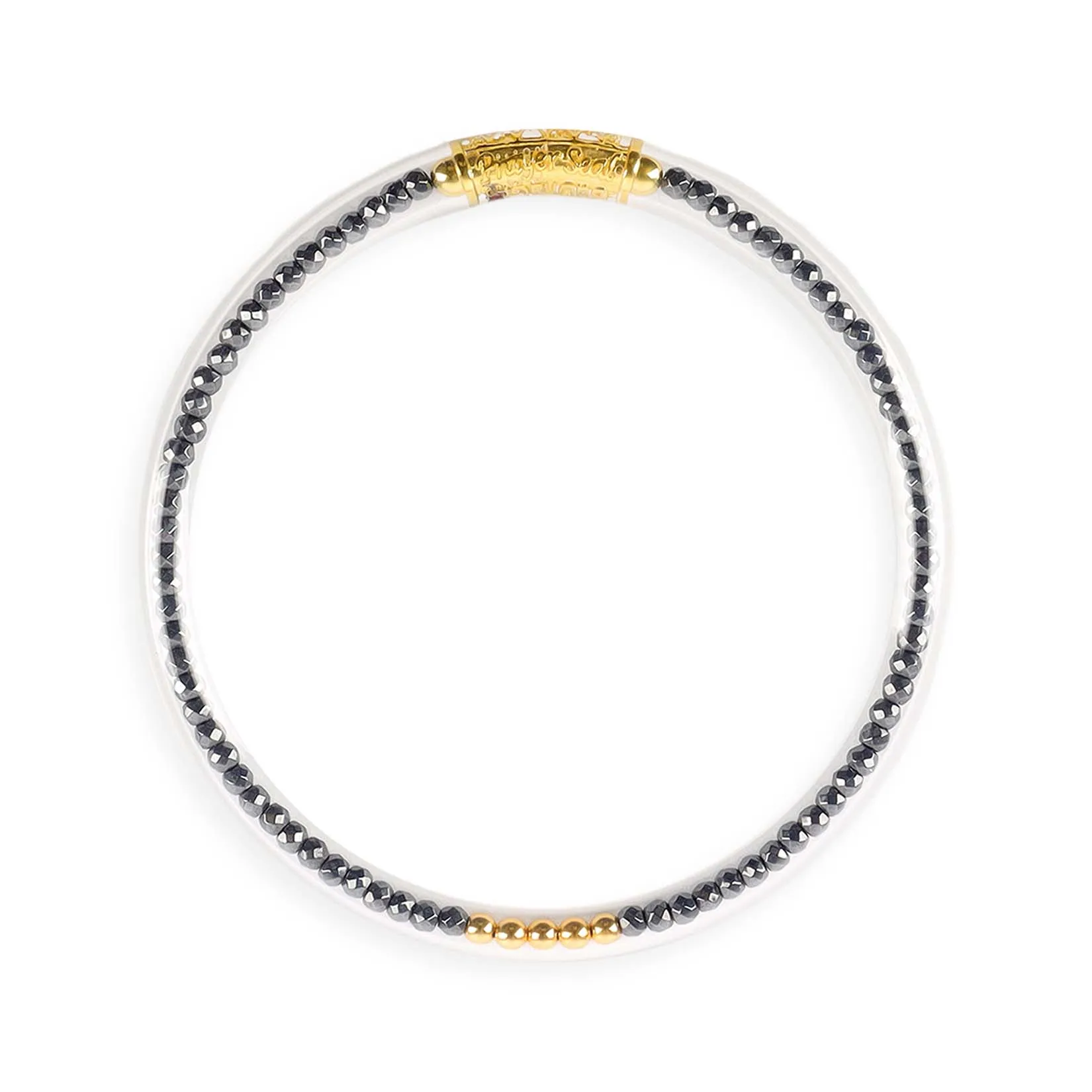 Hematite Luxe All Weather Bangle®(AWB®) - Serenity Prayer sold by BuDhaGirl