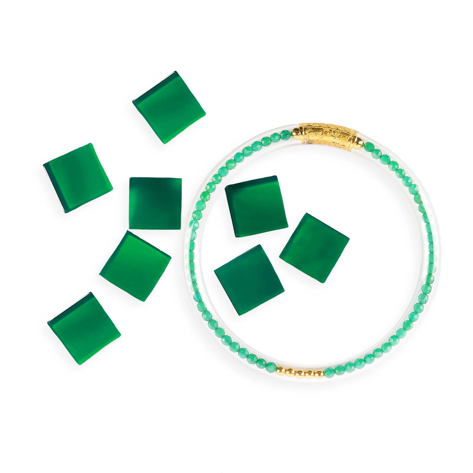 Green Onyx Luxe All Weather Bangle®(AWB®) - Serenity Prayer sold by BuDhaGirl product image thumbnail 2