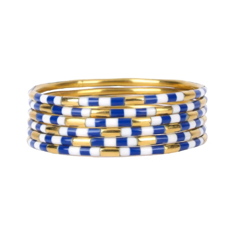 Blue/White Veda Bangles - Set of 6 sold by BuDhaGirl