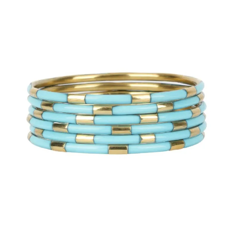 Turquoise Veda Bangles - Set of 6 sold by BuDhaGirl