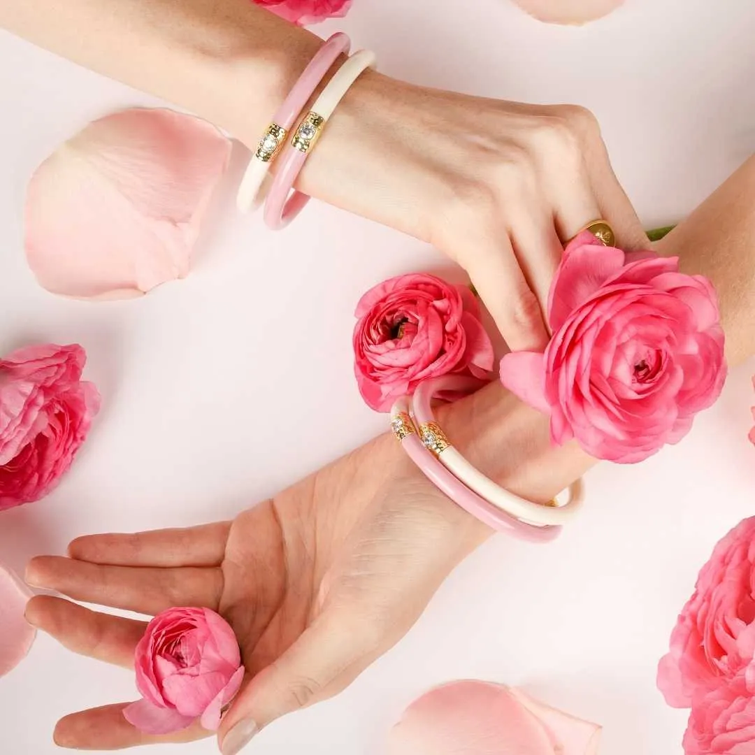 Pink/Ivory Yin & Yang All Weather Bangles® (AWB®) sold by BuDhaGirl product image thumbnail 3