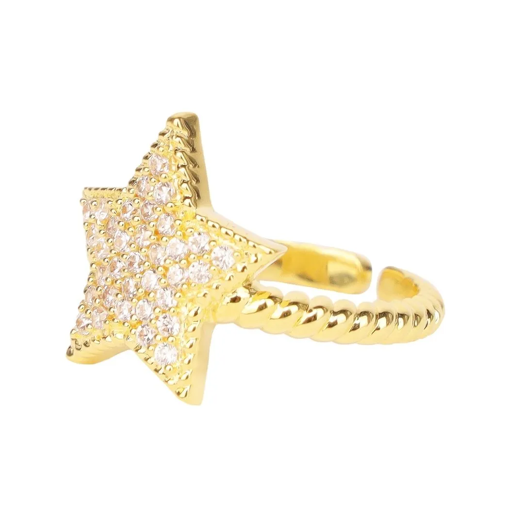 North Star Ring - Gold/White sold by BuDhaGirl