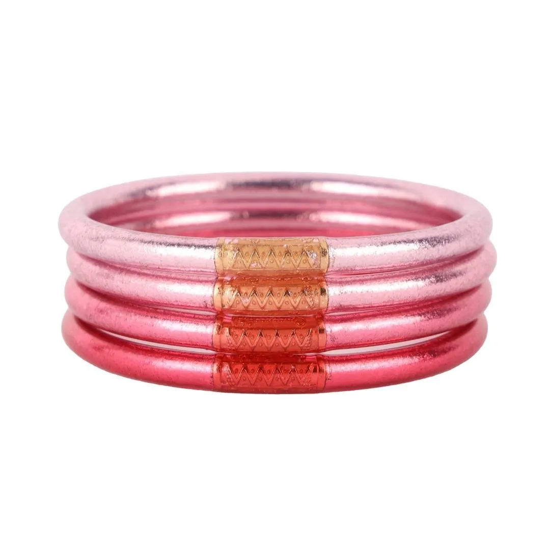 Carousel Pink All Weather Bangles® (Set of 4) - Serenity Prayer sold by BuDhaGirl