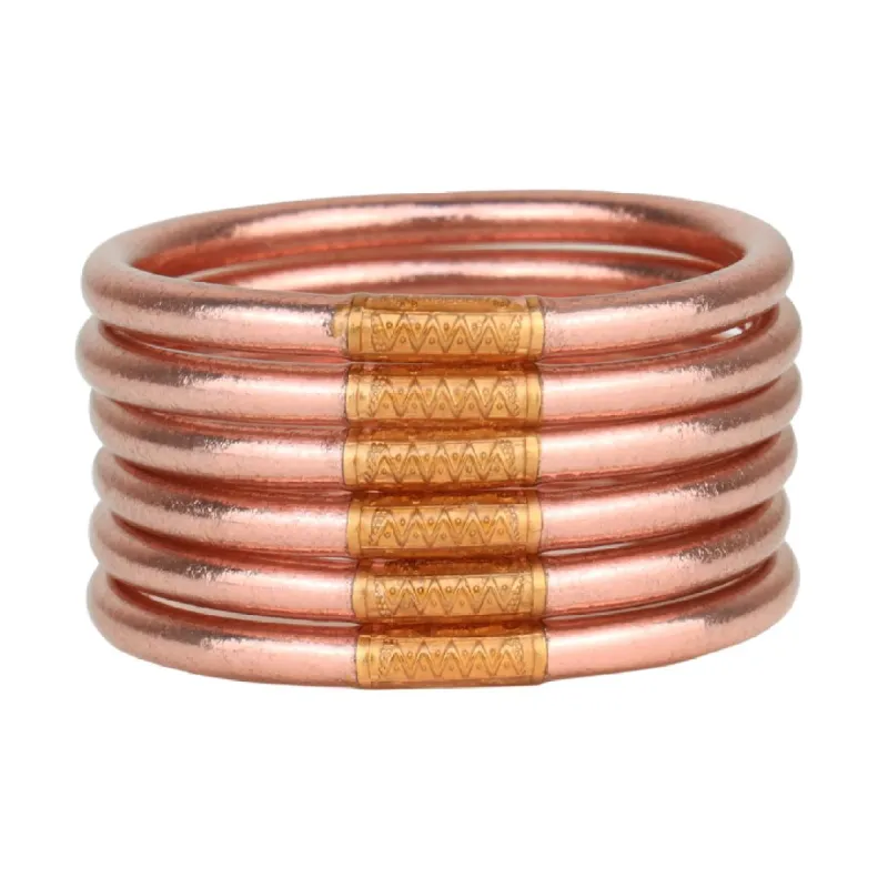 Rose Gold All Weather Bangles® (Set of 6) - Serenity Prayer sold by BuDhaGirl