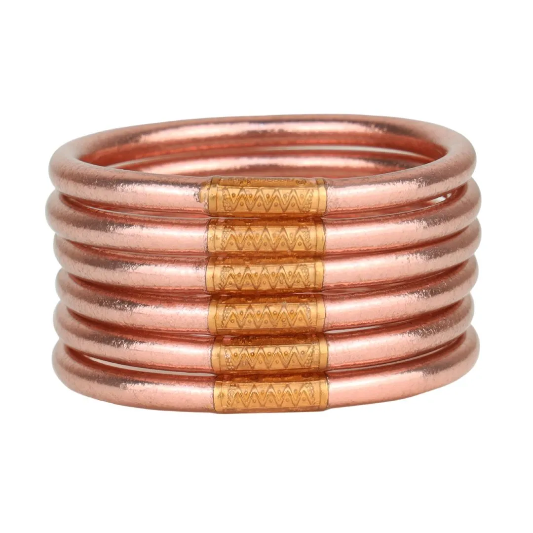 Rose Gold All Weather Bangles® (Set of 6) - Serenity Prayer sold by BuDhaGirl
