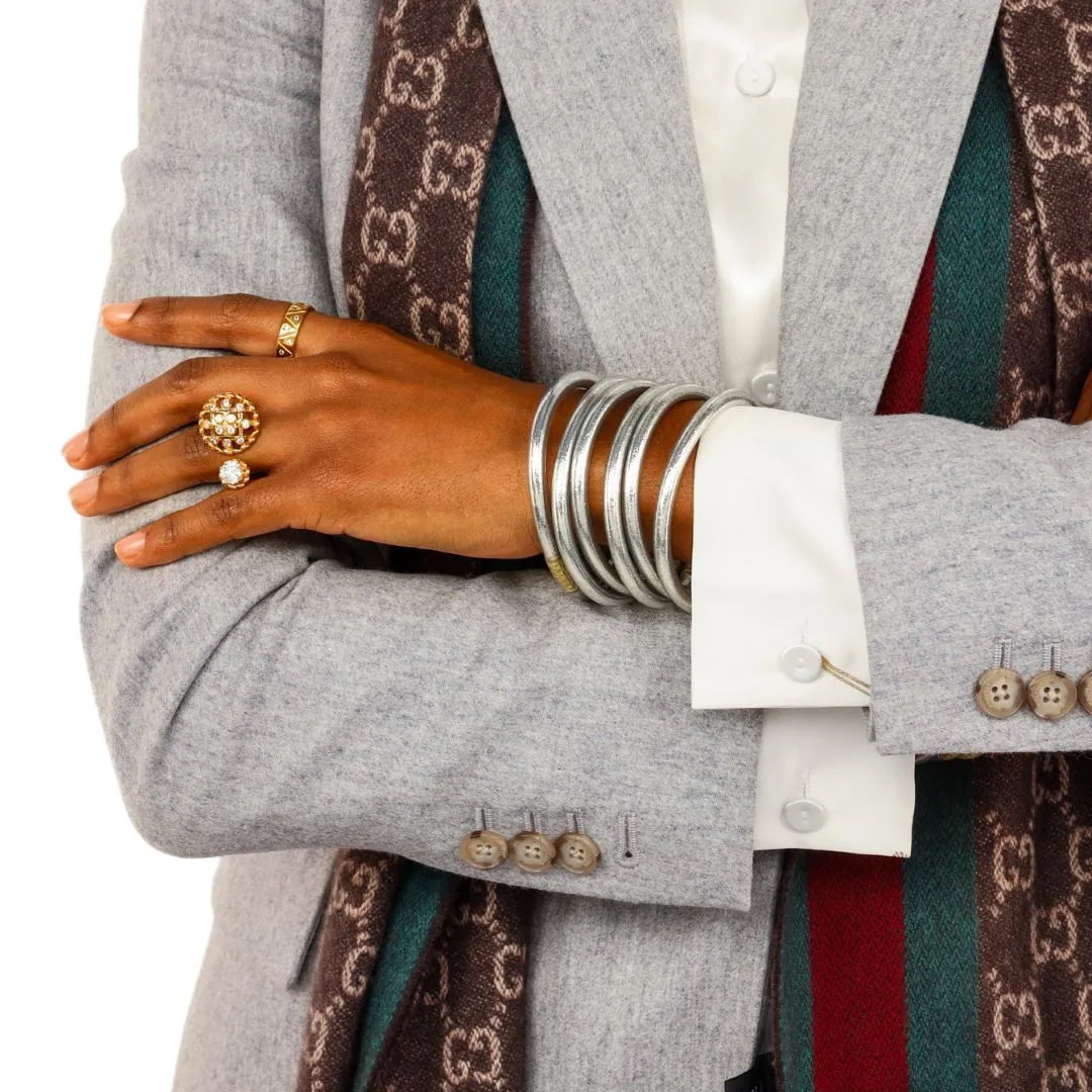 Silver All Weather Bangles® (Set of 6) - Serenity Prayer sold by BuDhaGirl product image thumbnail 2