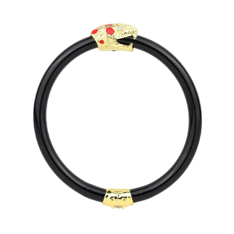 Fauna Snake All Weather Bangle® (AWB®) - Black sold by BuDhaGirl