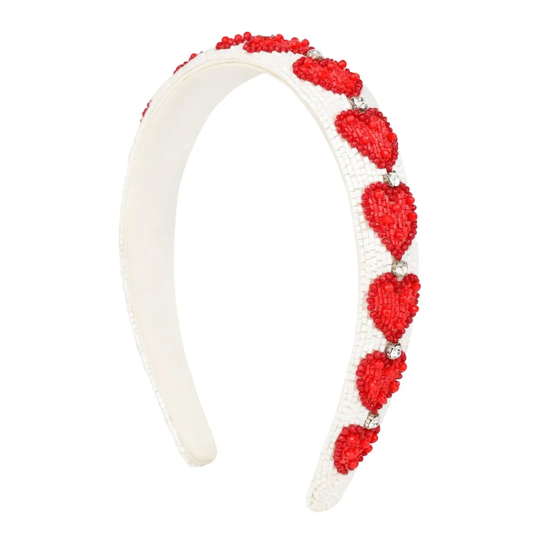 Red Hearts Headband sold by BuDhaGirl