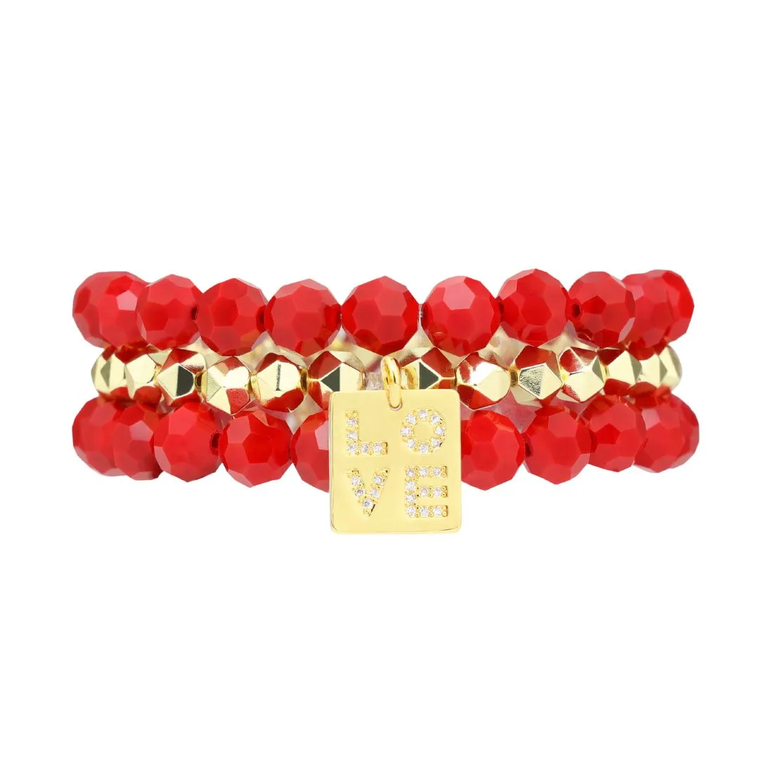 Red Gold Love Stack Set sold by BuDhaGirl