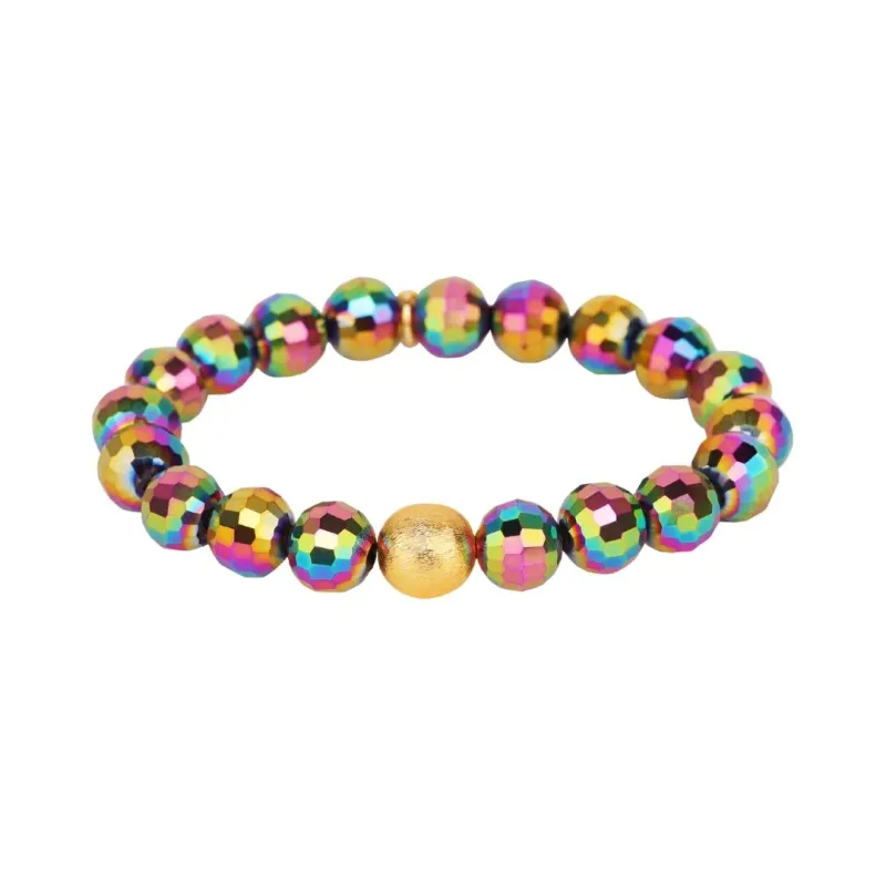 Mélange Beaded Bracelet - Mardi Gras sold by BuDhaGirl