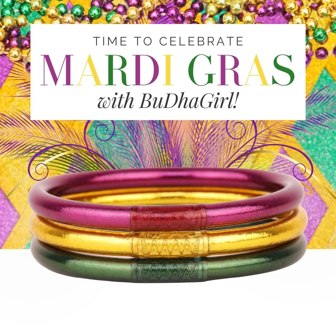 Mardi Gras Mixed All Weather Bangles® Stack sold by BuDhaGirl product image thumbnail 2