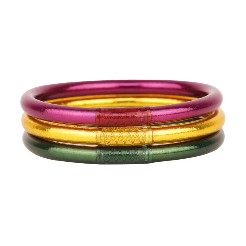Mardi Gras Mixed All Weather Bangles® Stack sold by BuDhaGirl