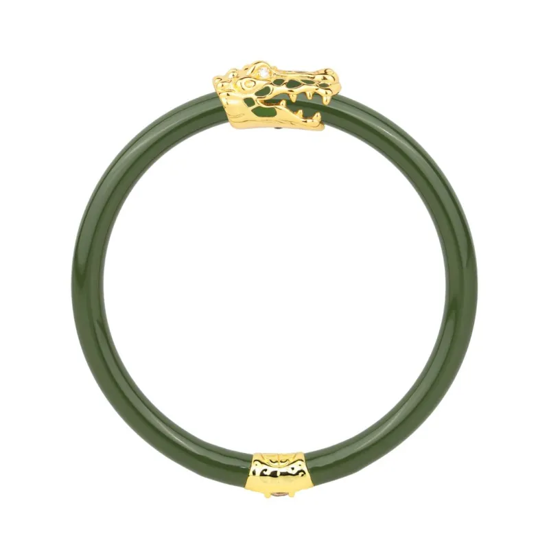 Fauna Crocodile All Weather Bangle® (AWB®) - Jade sold by BuDhaGirl
