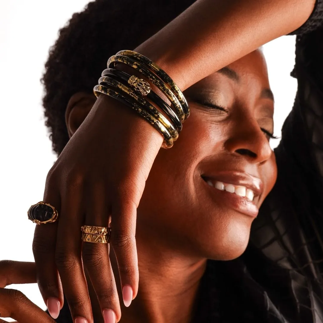 Fauna Lion All Weather Bangle® (AWB®) - Black sold by BuDhaGirl product image thumbnail 4