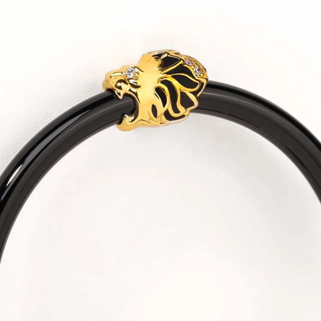 Fauna Lion All Weather Bangle® (AWB®) - Black sold by BuDhaGirl product image thumbnail 2