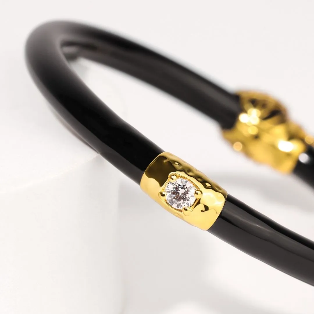 Fauna Lion All Weather Bangle® (AWB®) - Black sold by BuDhaGirl product image thumbnail 5